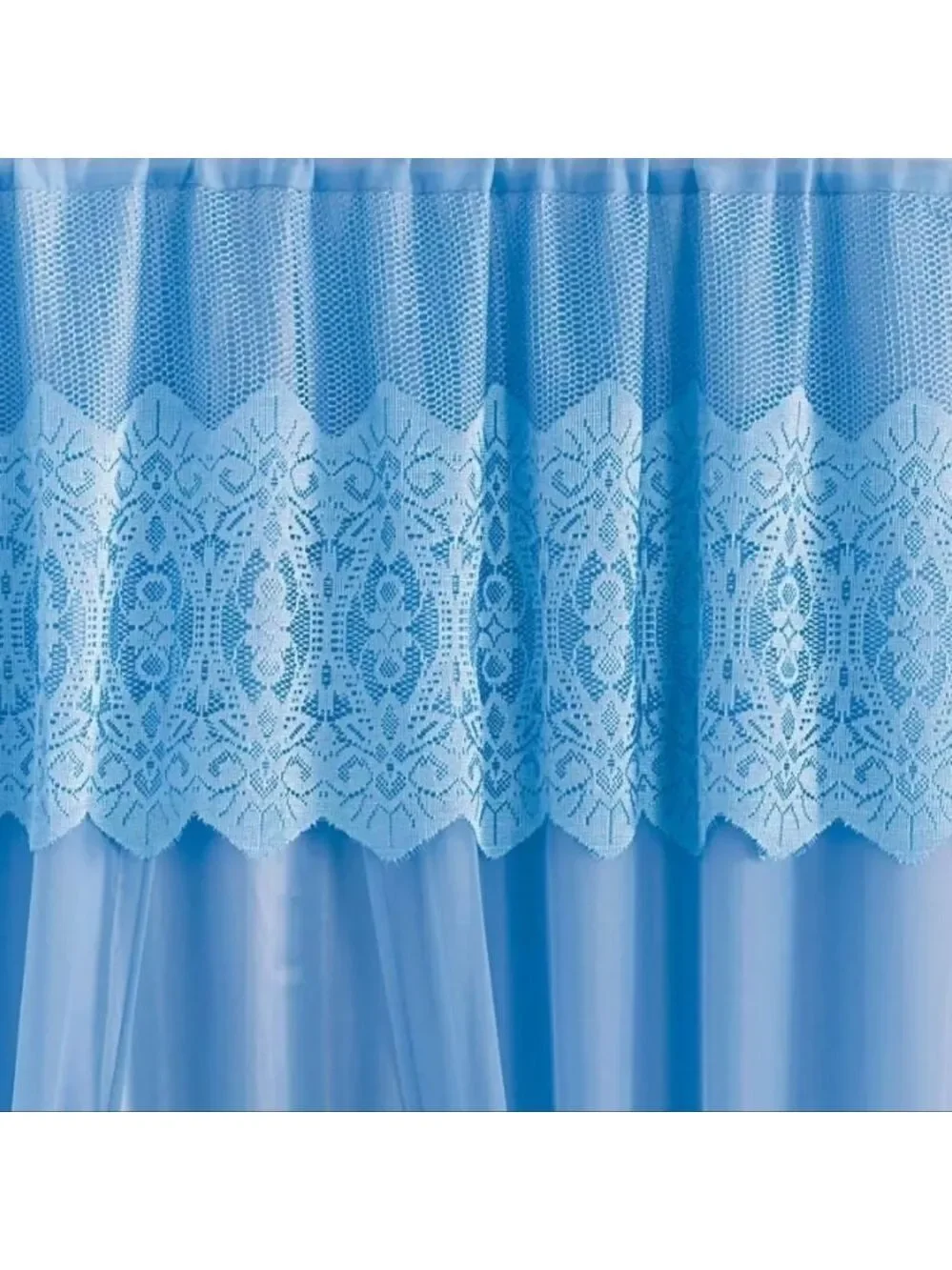 Joelle Blue Lace Curtains 1Pair NWT Size 54WX84L